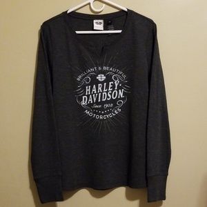 Harley Davidson Longsleeve Shirt Women's XL Gray